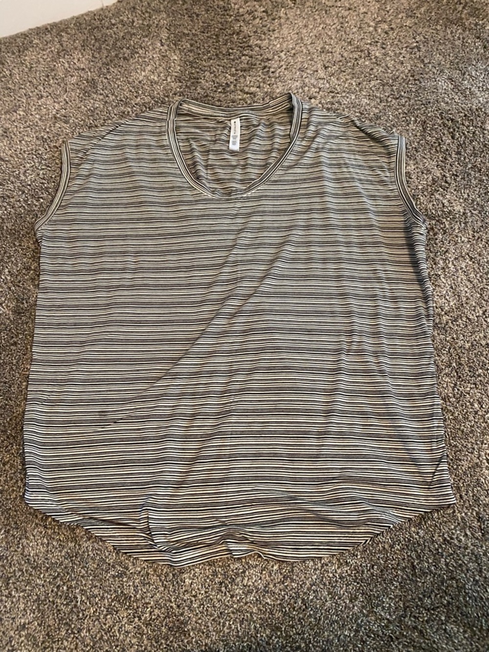 Athleta Striped Short Sleeve Tee - Black & White